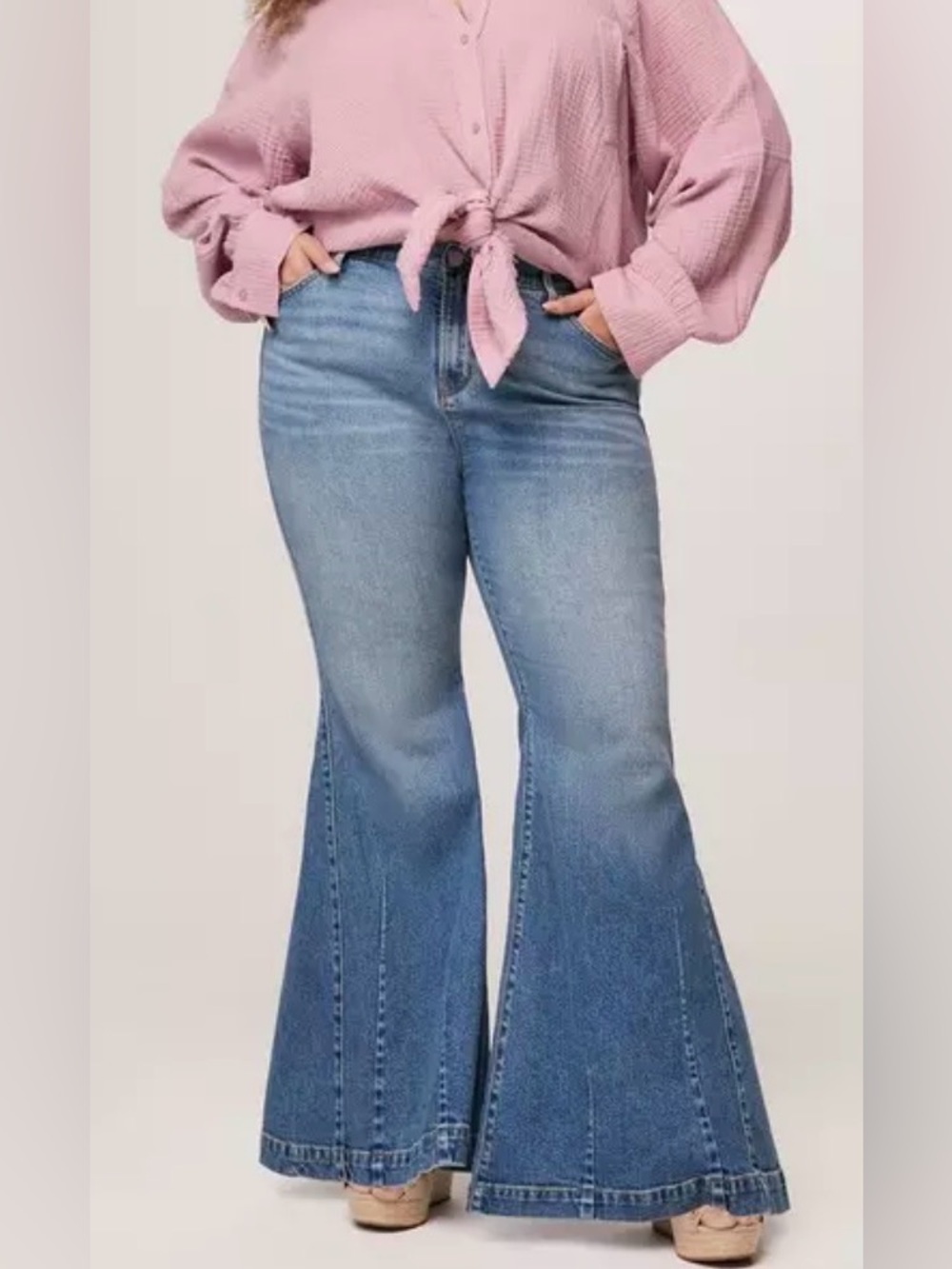 Torrid Festi Sky High Super Flare VaeJeans in Blue 18 Regular length